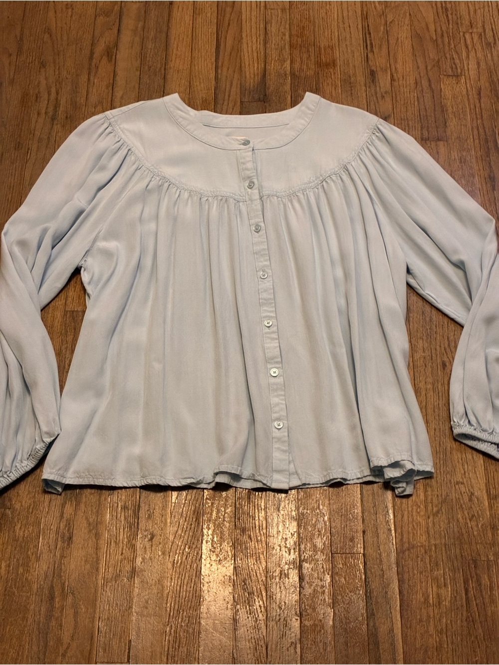 a new day Light Blue Button-Up Top
